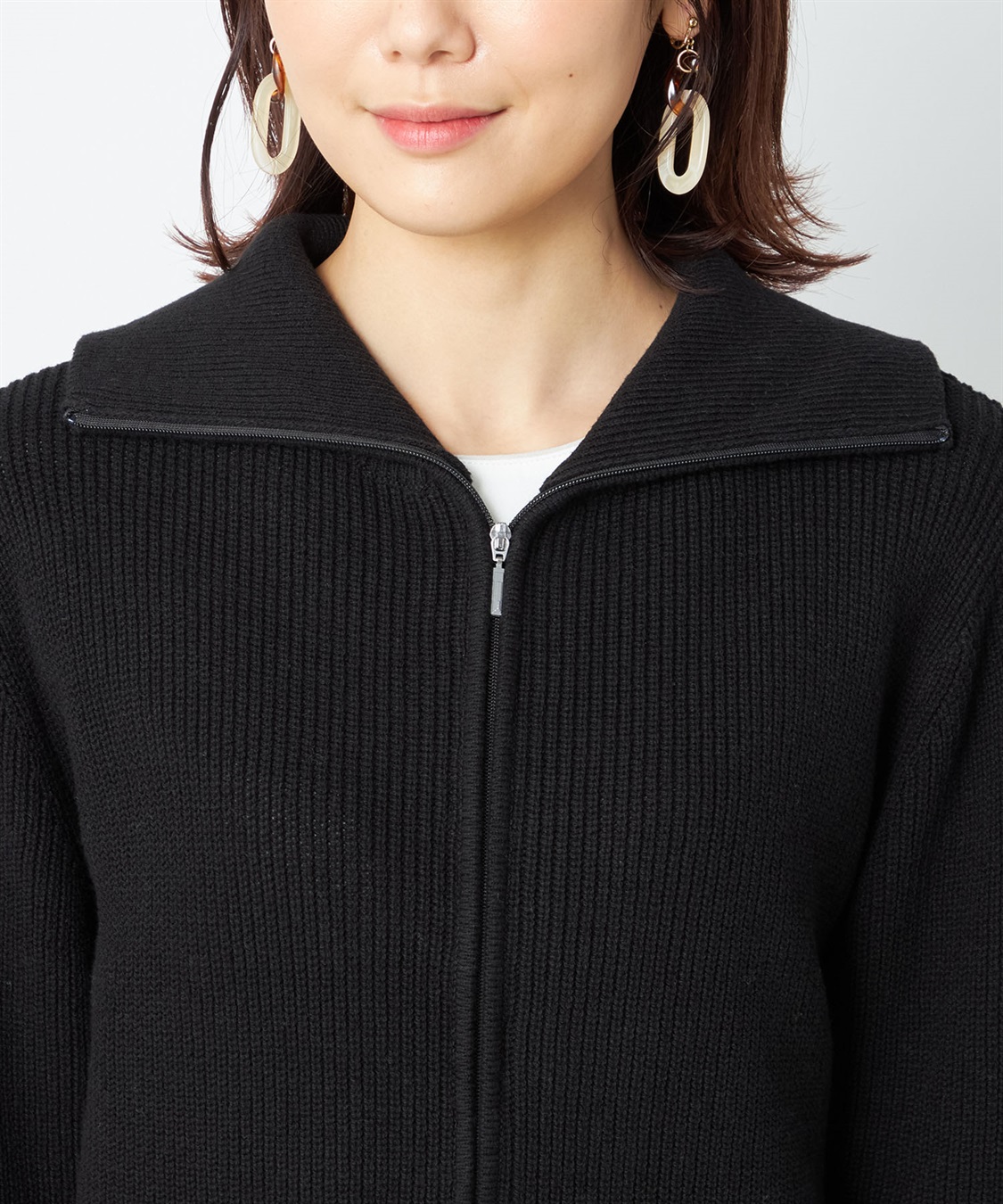 ジップアップニットカーディガン A/C DESIGN BY ALPHA CUBIC｜クロス