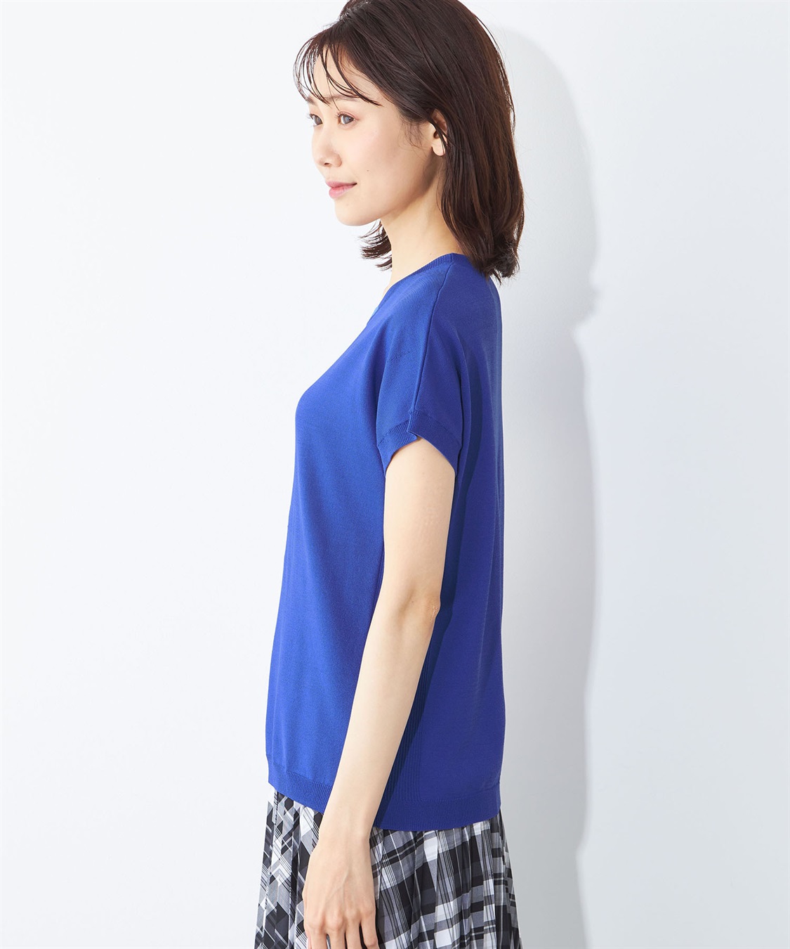 A/C DESIGN BY ALPHA CUBIC 【接触冷感】フレンチスリーブニットプルオーバー_sub_1