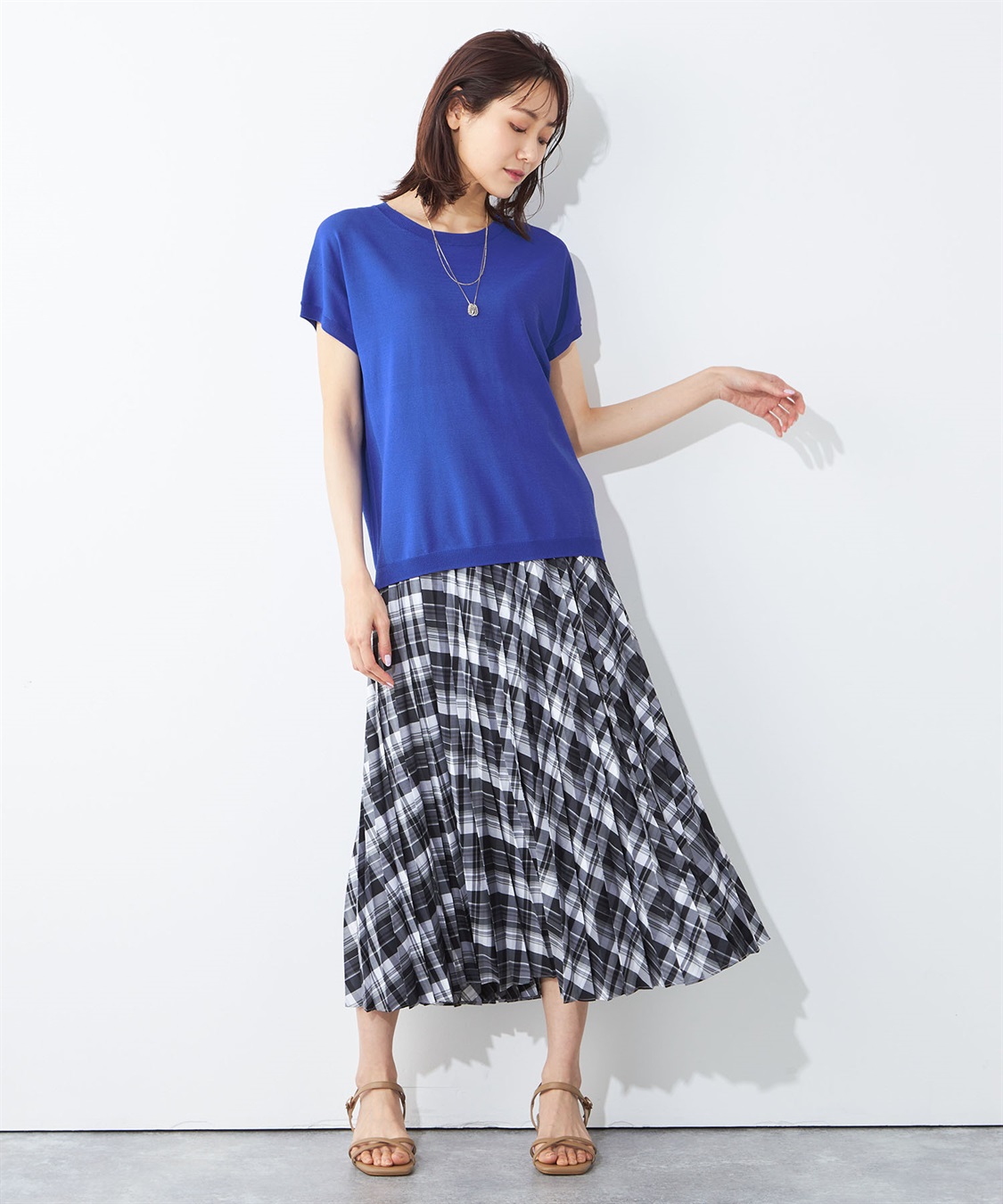 A/C DESIGN BY ALPHA CUBIC 【接触冷感】フレンチスリーブニットプルオーバー_sub_7