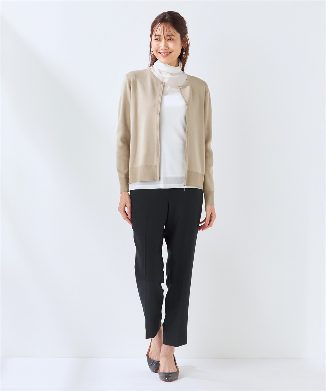 ウォッシャブル】【抗ピル】DOMINICジップカーディガン A/C