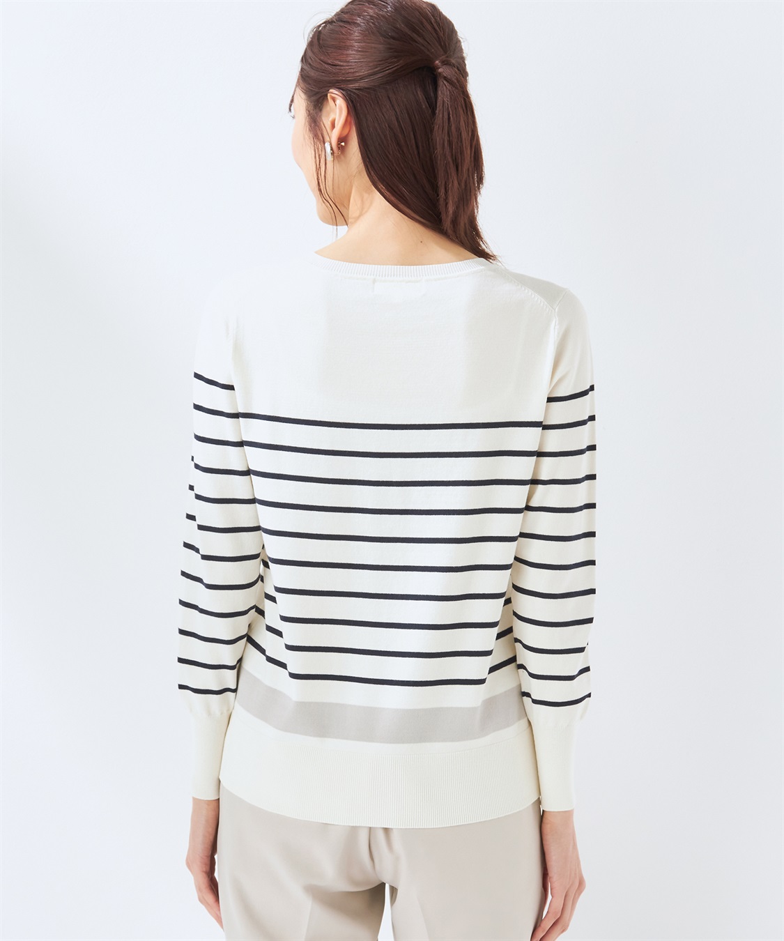 A/C DESIGN BY ALPHA CUBIC 【ウォッシャブル】パネルボーダーニットプルオーバー_sub_3