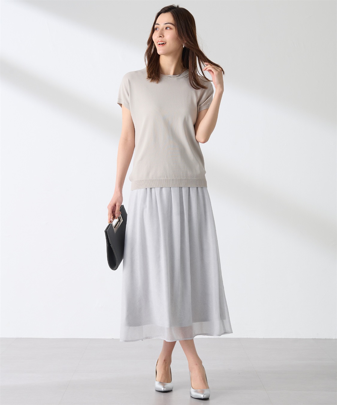 A/C DESIGN BY ALPHA CUBIC フレンチスリーブニットプルオーバー_sub_1