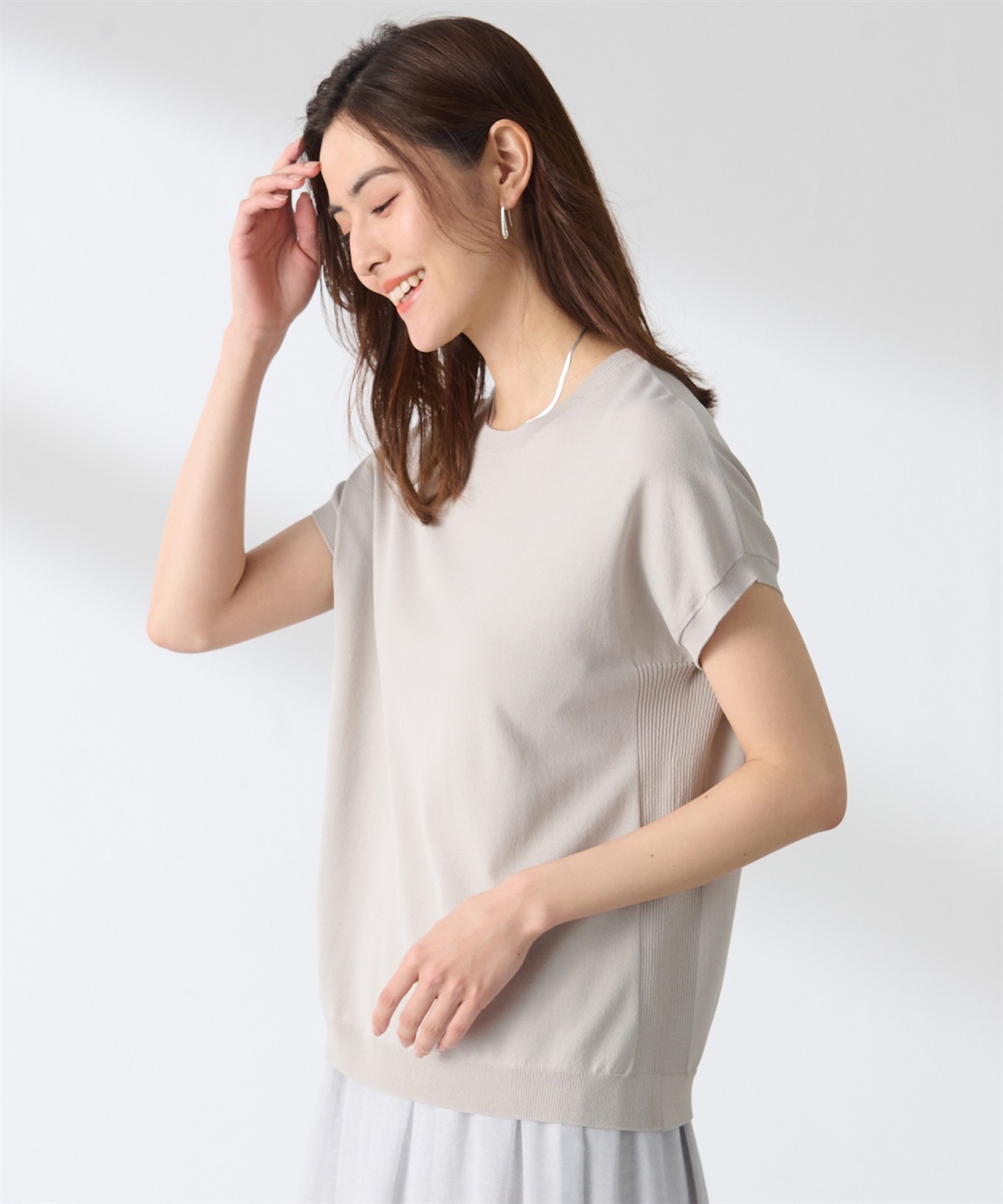 A/C DESIGN BY ALPHA CUBIC フレンチスリーブニットプルオーバー_sub_18