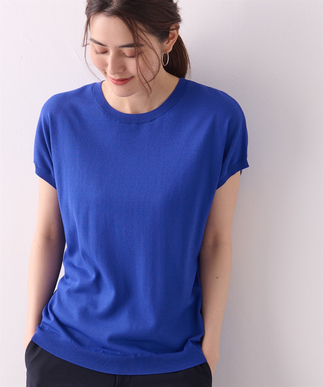 A/C DESIGN BY ALPHA CUBIC フレンチスリーブニットプルオーバー_sub_20