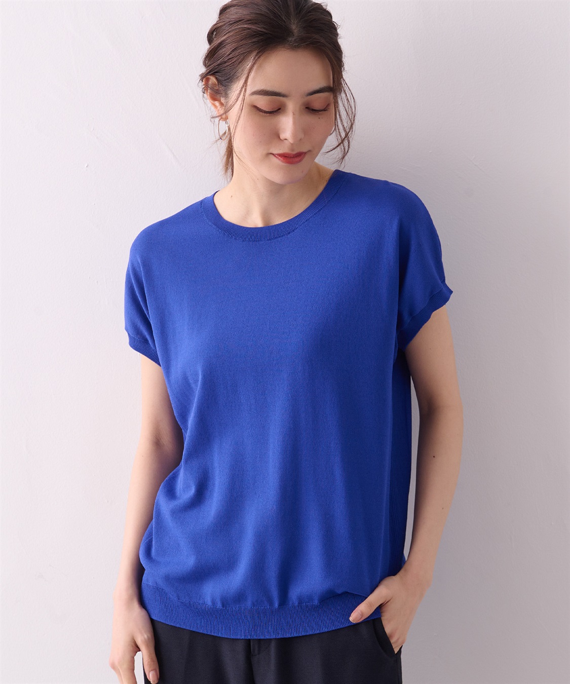 A/C DESIGN BY ALPHA CUBIC フレンチスリーブニットプルオーバー_sub_21