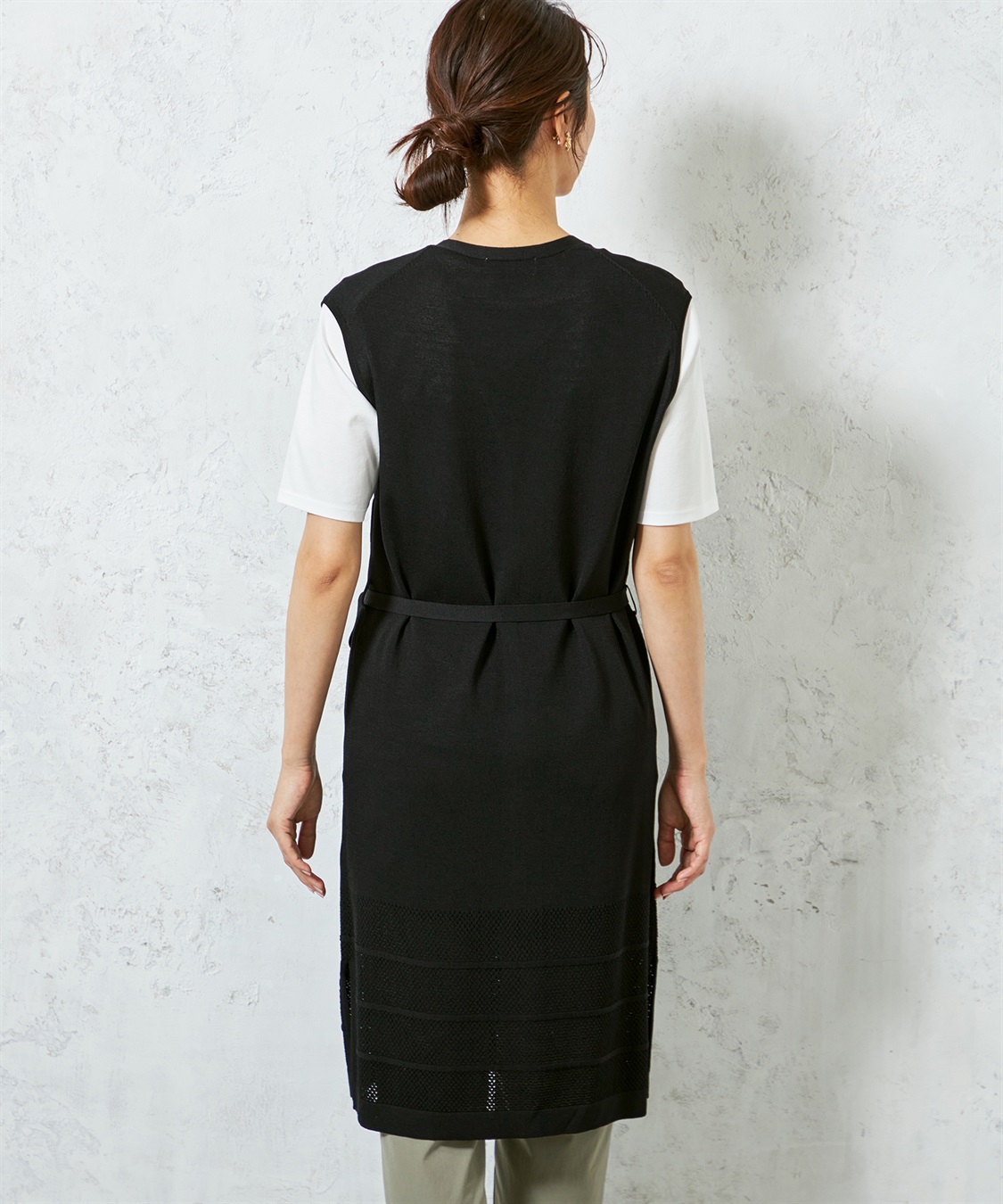 A/C DESIGN BY ALPHA CUBIC 【ウォッシャブル・冷感】ニットロングジレ_sub_3