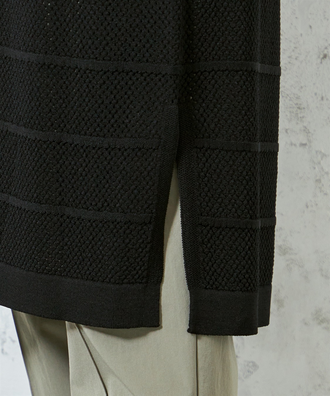新品タグ付き ALPHA CUBIC ニットロングジレ M黒