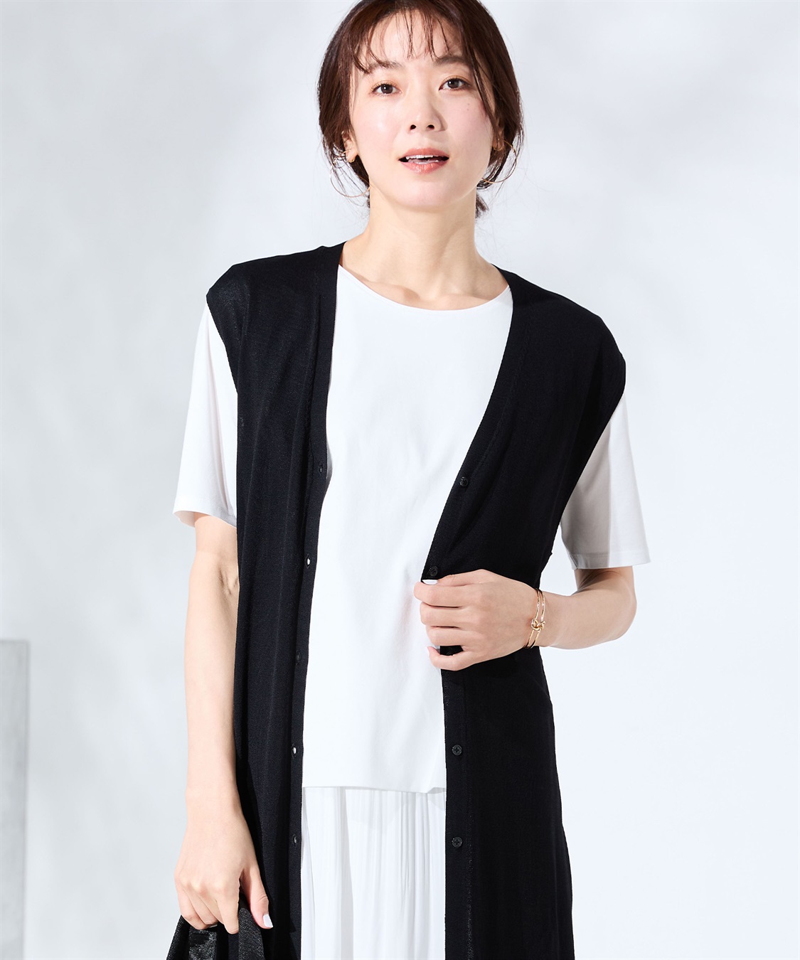 A/C DESIGN BY ALPHA CUBIC 【ウォッシャブル・冷感】ニットロングジレ_sub_9