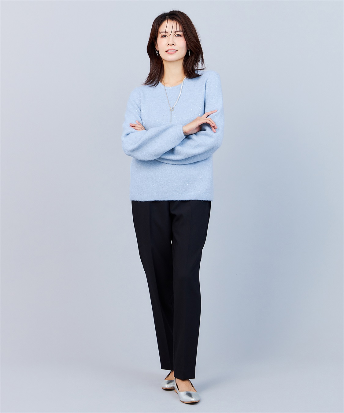 A/C DESIGN BY ALPHA CUBIC スパンコールニットプルオーバー_sub_20