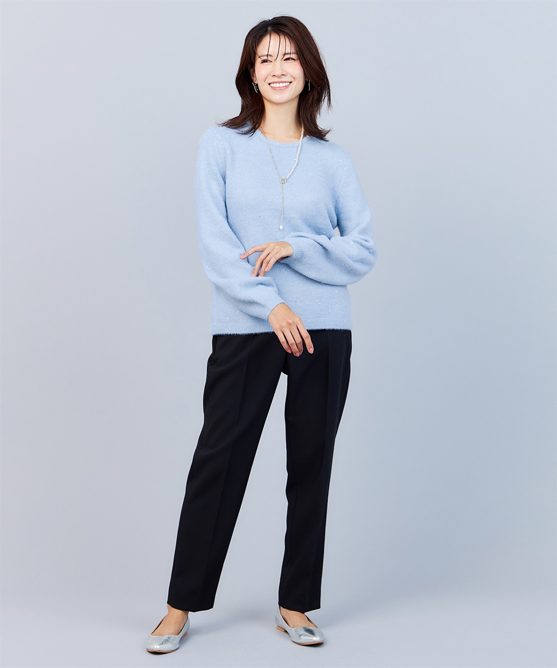 A/C DESIGN BY ALPHA CUBIC スパンコールニットプルオーバー_sub_21