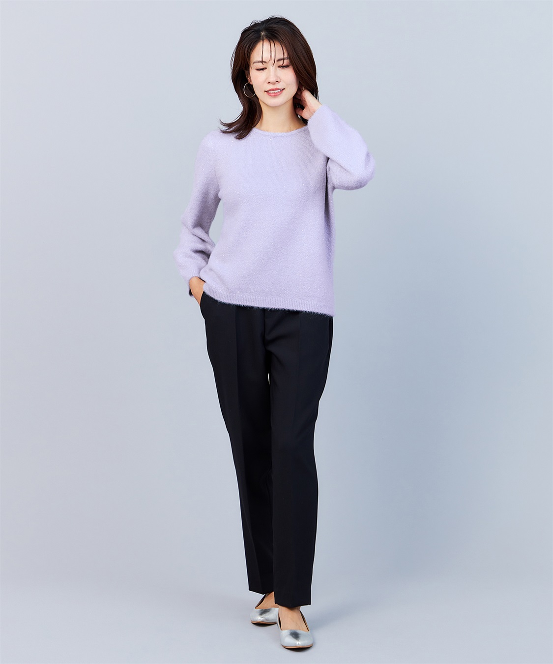 A/C DESIGN BY ALPHA CUBIC スパンコールニットプルオーバー_sub_22