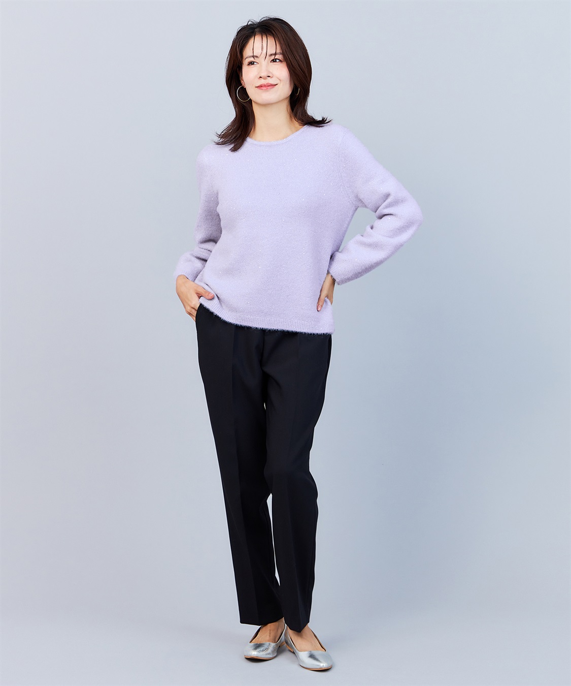 A/C DESIGN BY ALPHA CUBIC スパンコールニットプルオーバー_sub_23