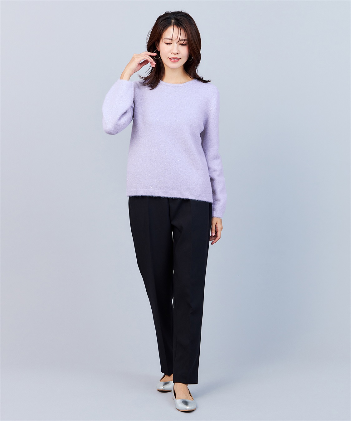 A/C DESIGN BY ALPHA CUBIC スパンコールニットプルオーバー_sub_24