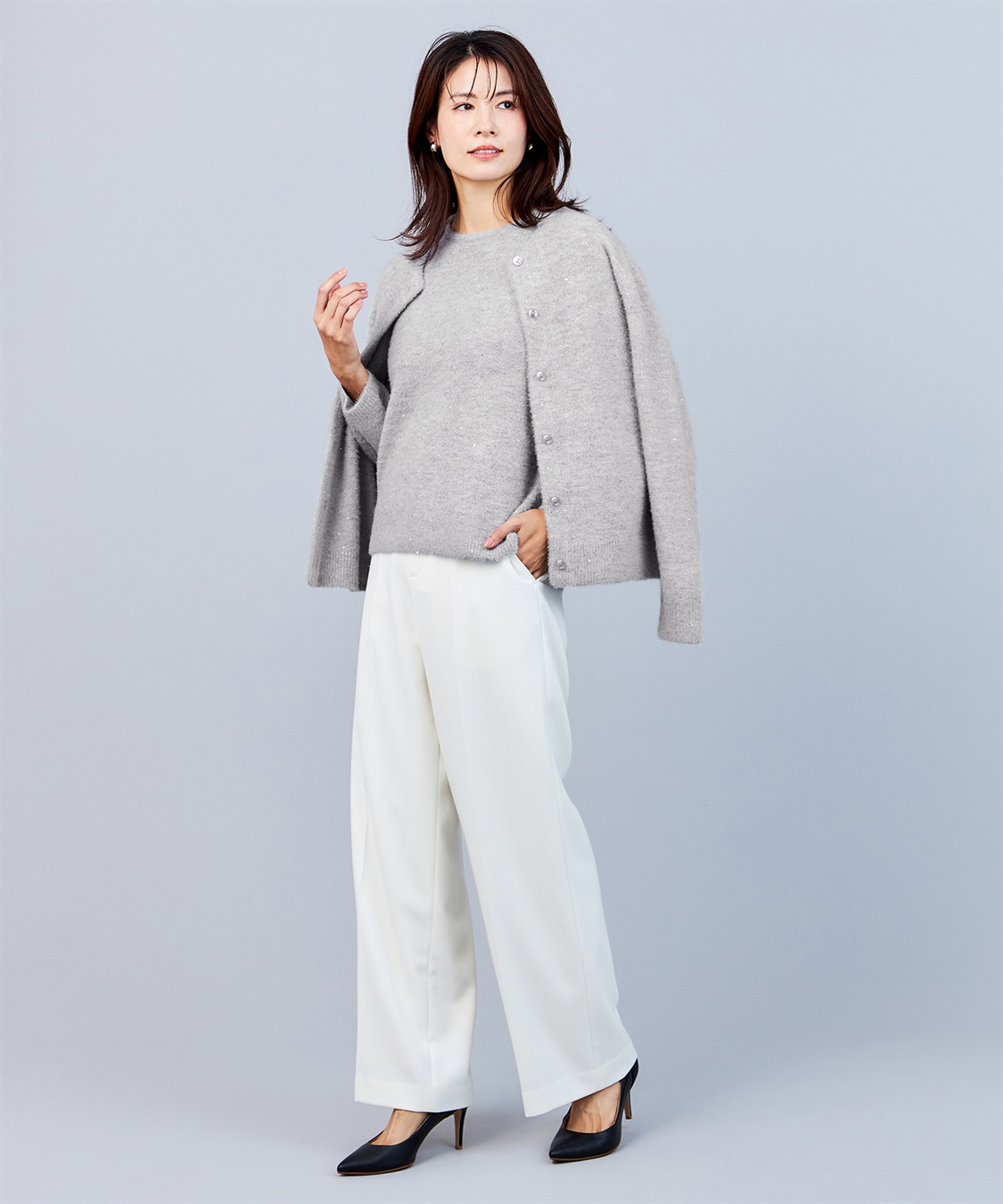 A/C DESIGN BY ALPHA CUBIC スパンコールニットカーディガン_sub_24