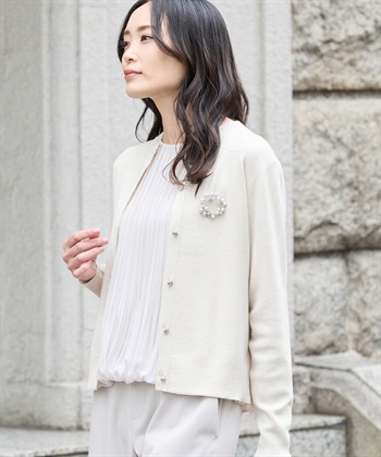 スパンコールフェザーカーディガン ELLEgirl｜クロスプラス公式