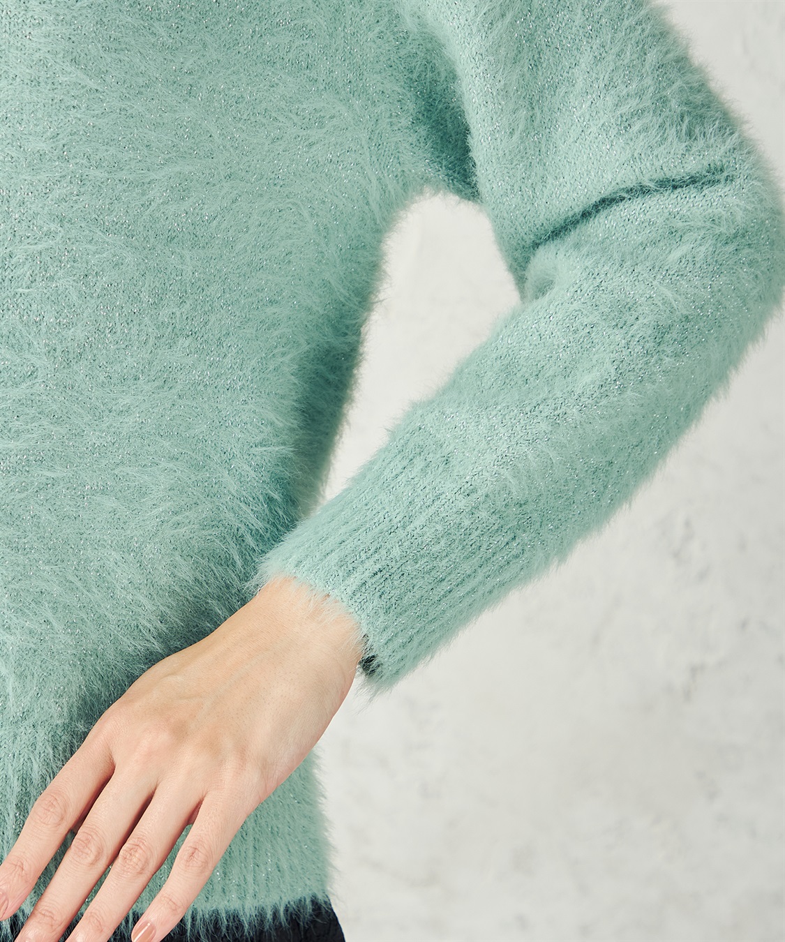 A/C DESIGN BY ALPHA CUBIC ラメフェザーニットプルオーバー_sub_7