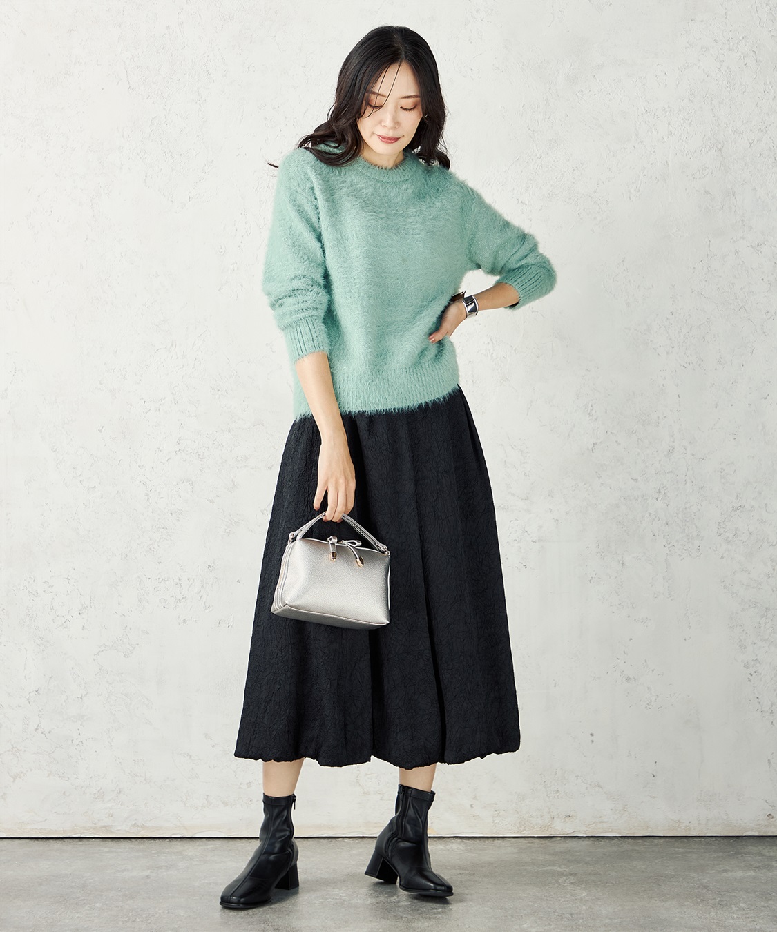 A/C DESIGN BY ALPHA CUBIC ラメフェザーニットプルオーバー_sub_16