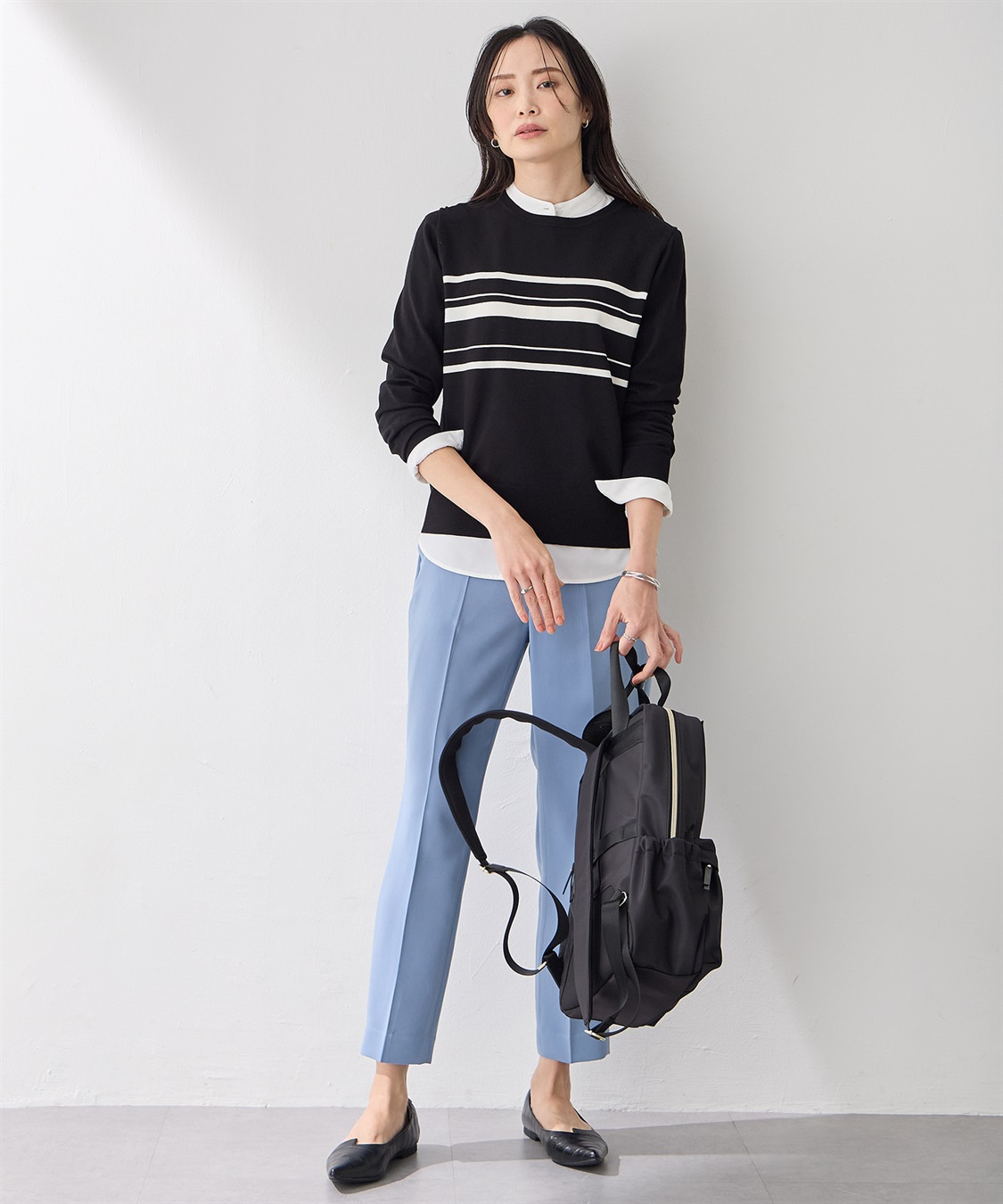 A/C DESIGN BY ALPHA CUBIC ボーダーニットプルオーバー【洗える】_sub_5