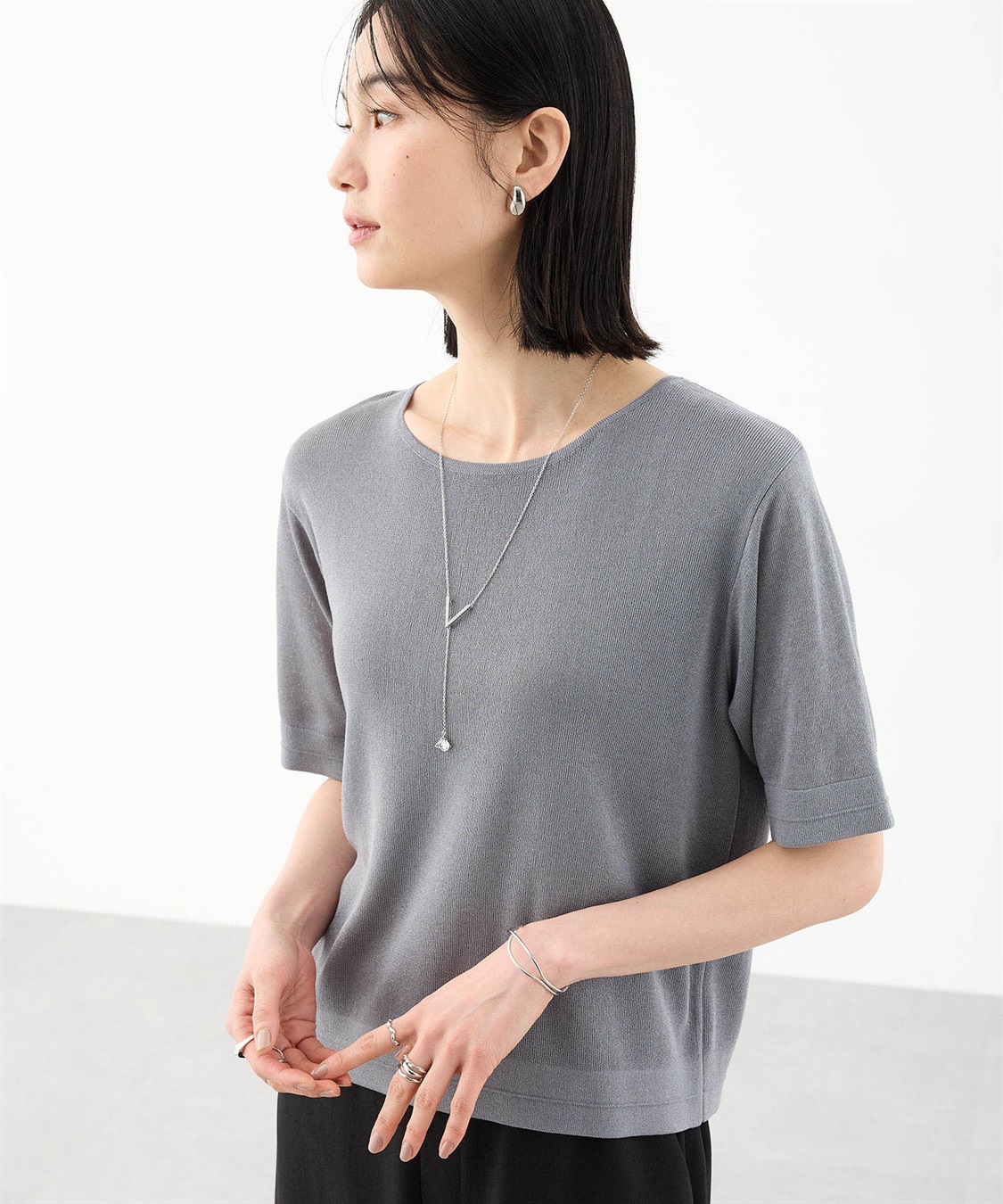 A/C DESIGN BY ALPHA CUBIC ラメサマーニットプルオーバー【洗える】_sub_1