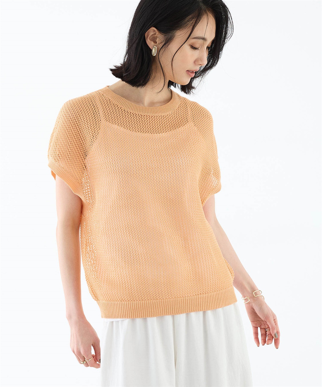 A/C DESIGN BY ALPHA CUBIC メッシュニットプルオーバー【手洗い可能】_sub_11