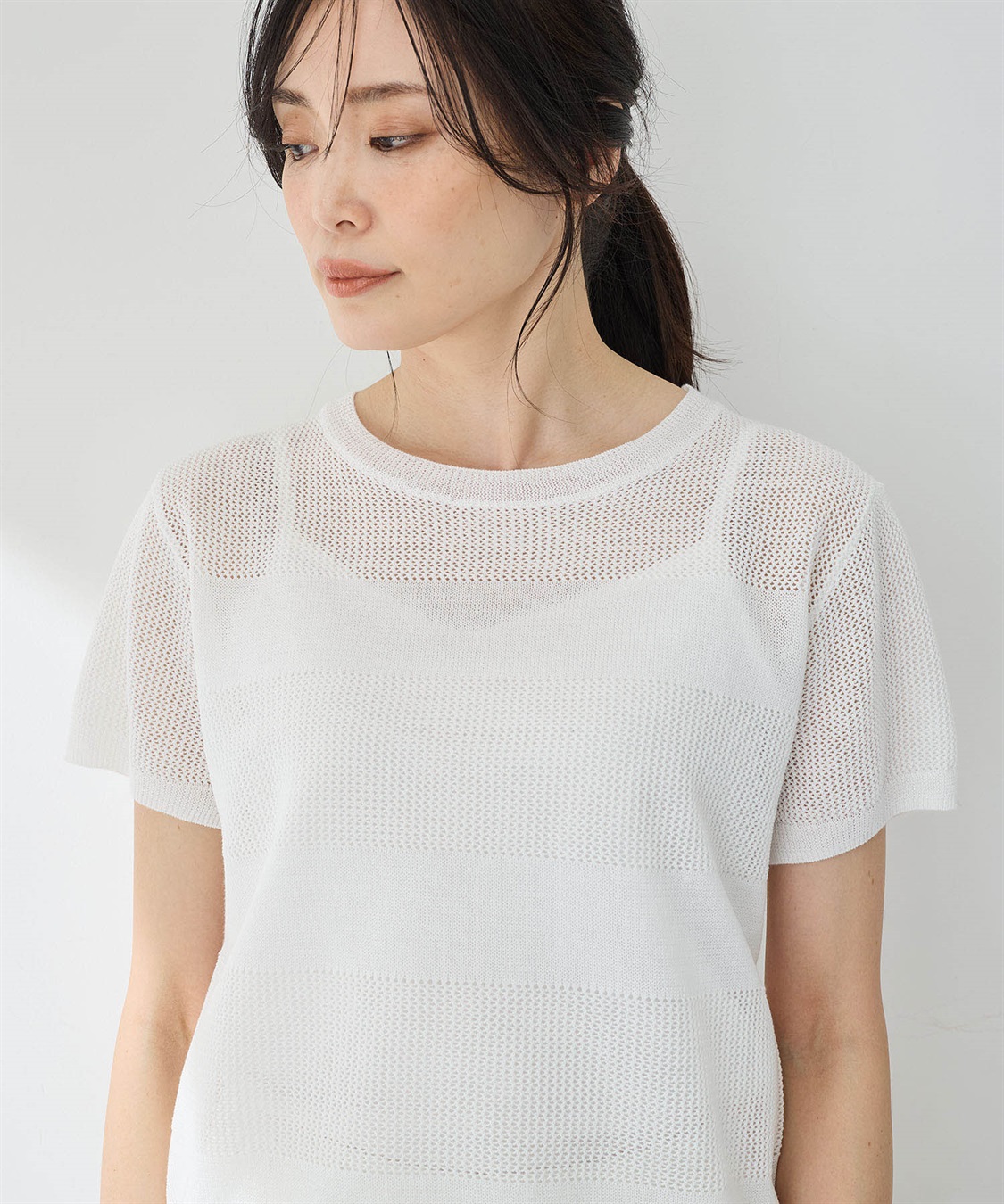 A/C DESIGN BY ALPHA CUBIC メッシュボーダープルオーバー【手洗い可能】_sub_8