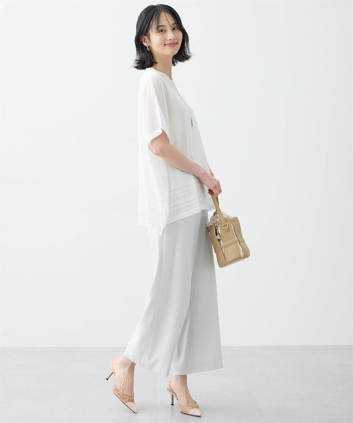 A/C DESIGN BY ALPHA CUBIC 裾透かし編みサマーニットプルオーバー【接触冷感・洗える】_sub_11