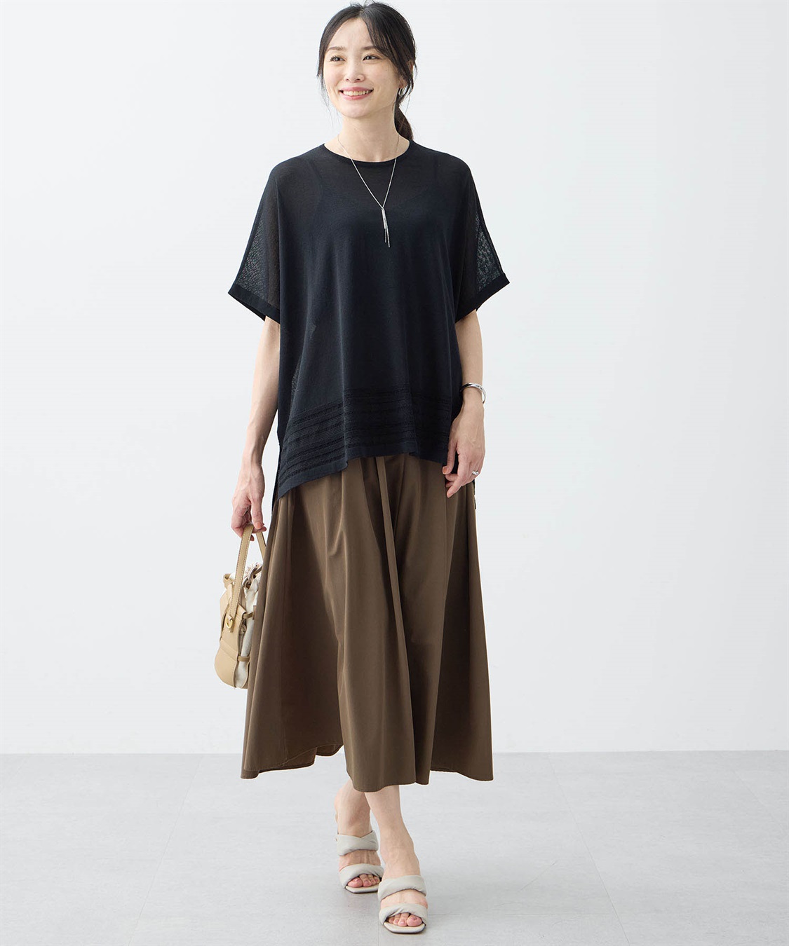 A/C DESIGN BY ALPHA CUBIC 裾透かし編みサマーニットプルオーバー【接触冷感・洗える】_sub_12