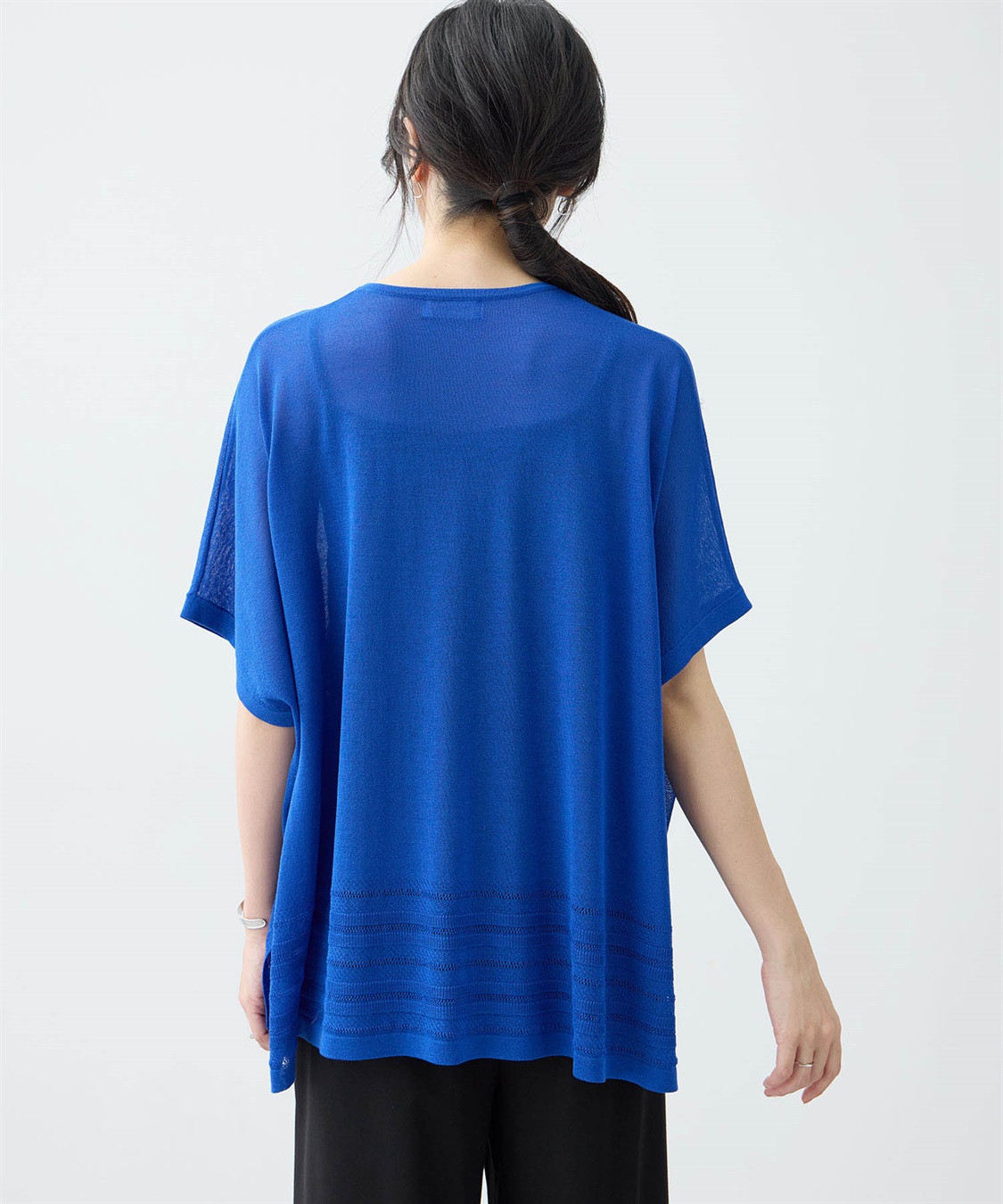 A/C DESIGN BY ALPHA CUBIC 裾透かし編みサマーニットプルオーバー【接触冷感・洗える】_sub_16