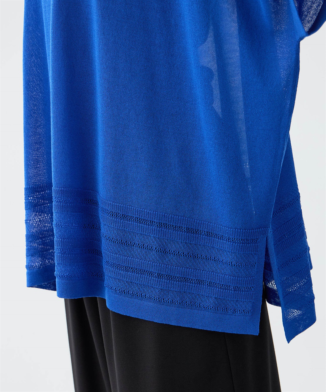 A/C DESIGN BY ALPHA CUBIC 裾透かし編みサマーニットプルオーバー【接触冷感・洗える】_sub_19