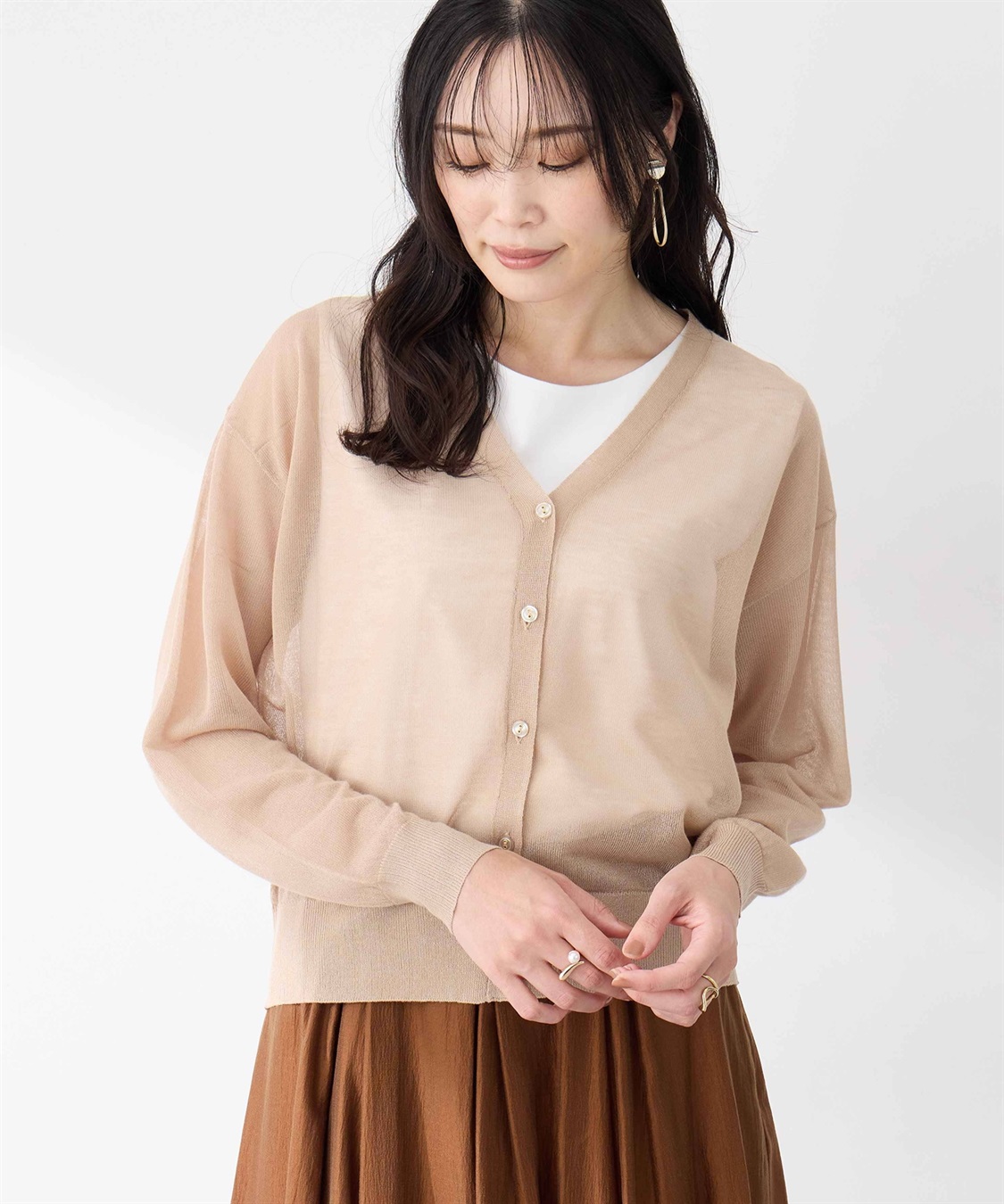 A/C DESIGN BY ALPHA CUBIC シアーカーディガン_sub_1