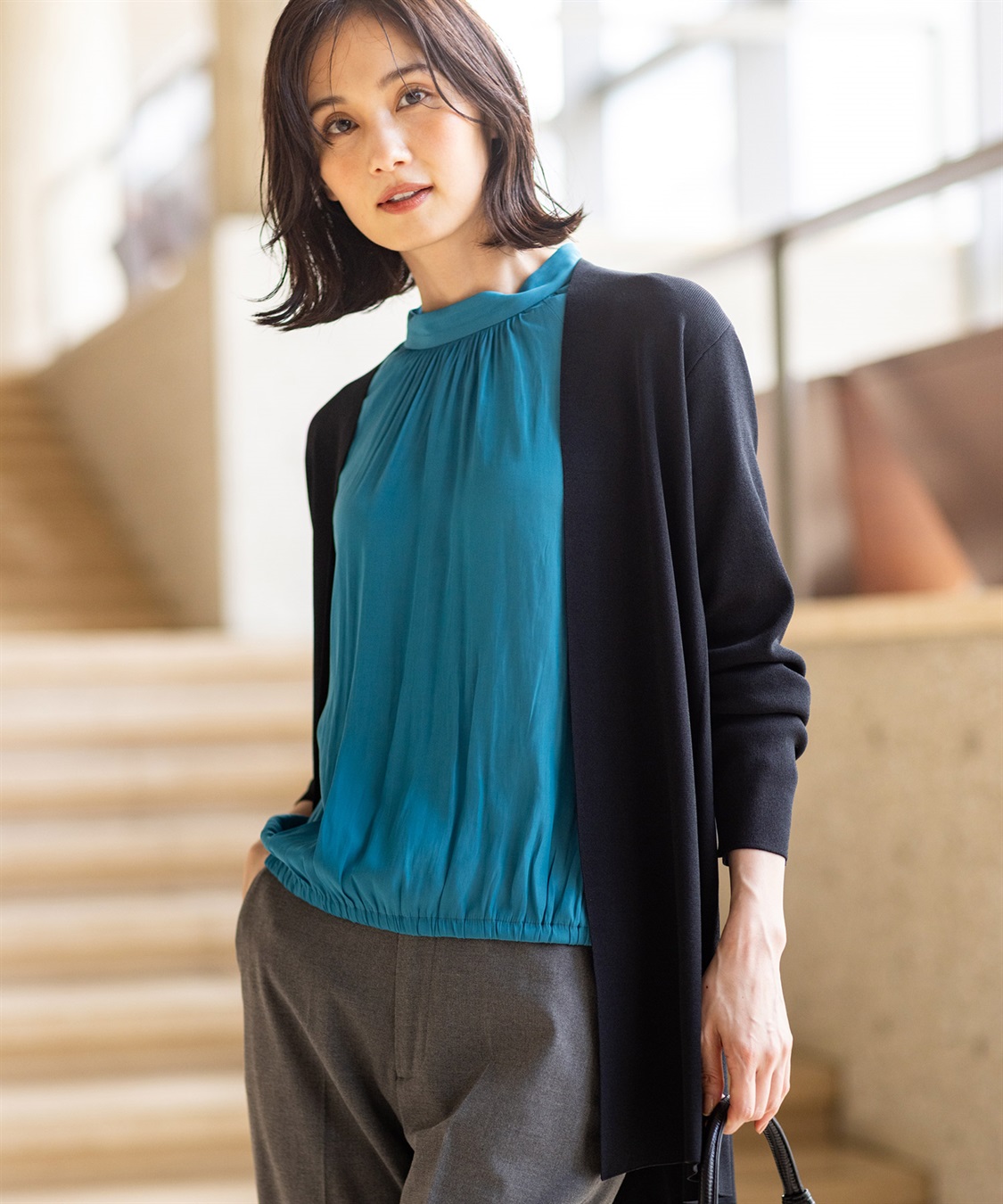 TVpad３ 着流しニットロングカーディガン A/C DESIGN BY ALPHA CUBIC｜クロス