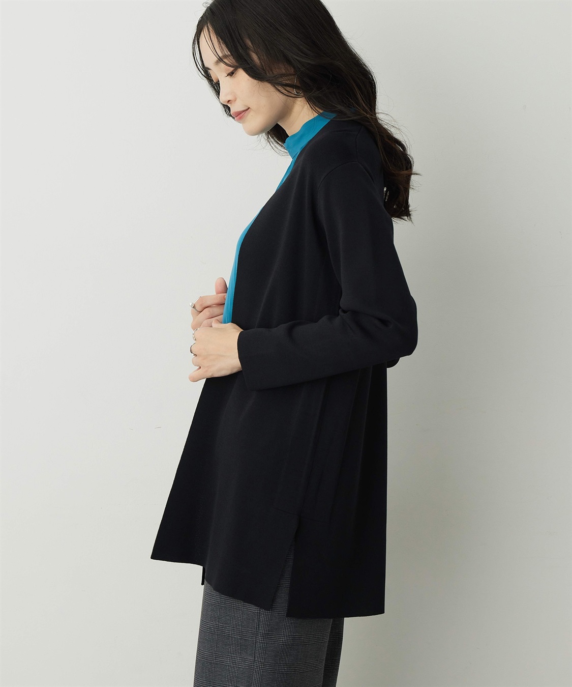 A/C DESIGN BY ALPHA CUBIC 着流しニットロングカーディガン【ハンドウォッシャブル・毛玉になりにくい】_sub_4