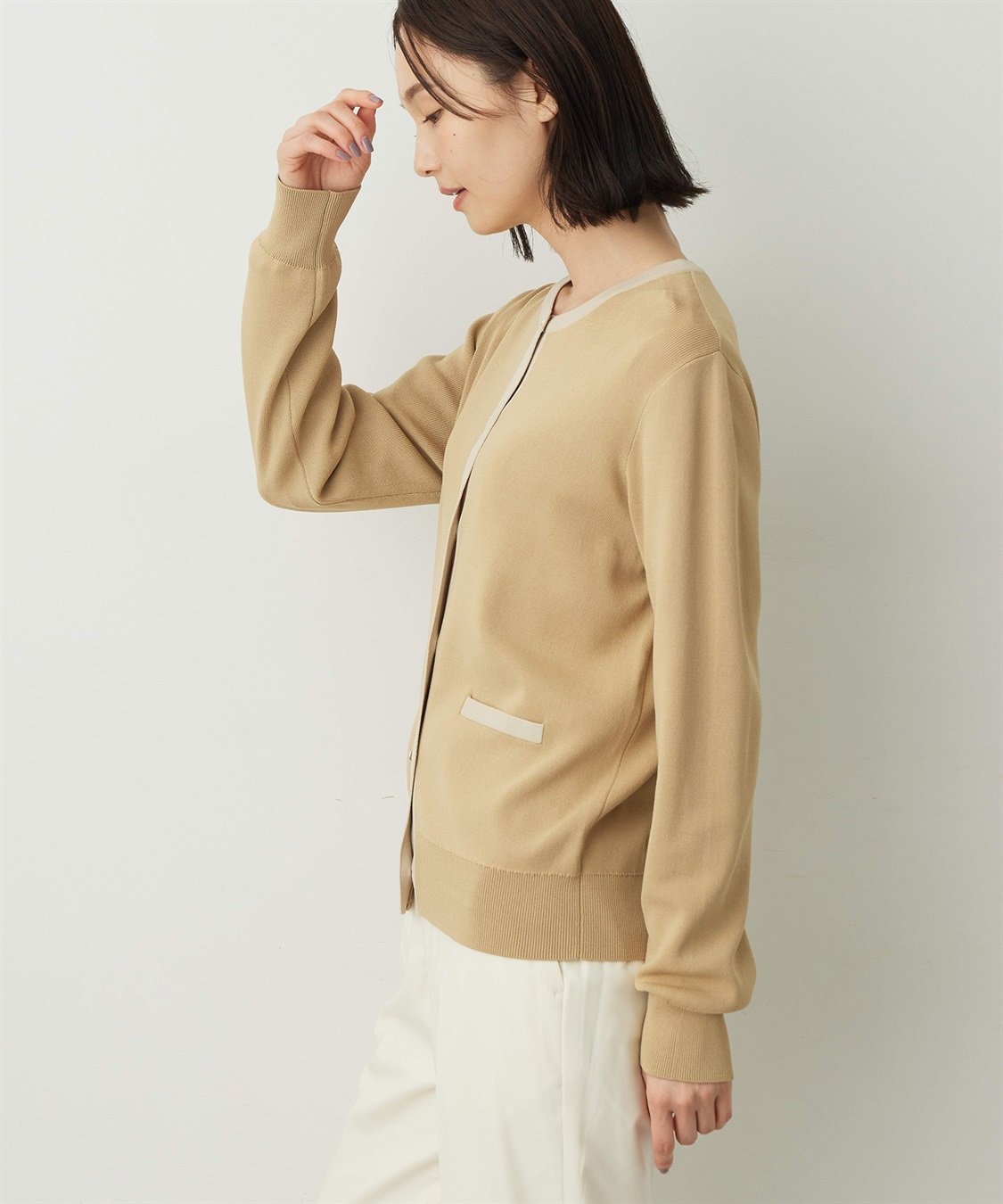 A/C DESIGN BY ALPHA CUBIC バイカラーカーディガン_sub_1