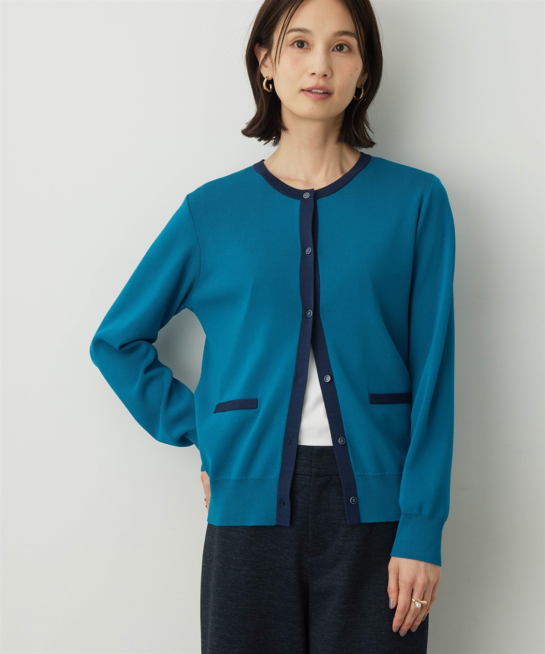 A/C DESIGN BY ALPHA CUBIC バイカラーカーディガン_sub_4