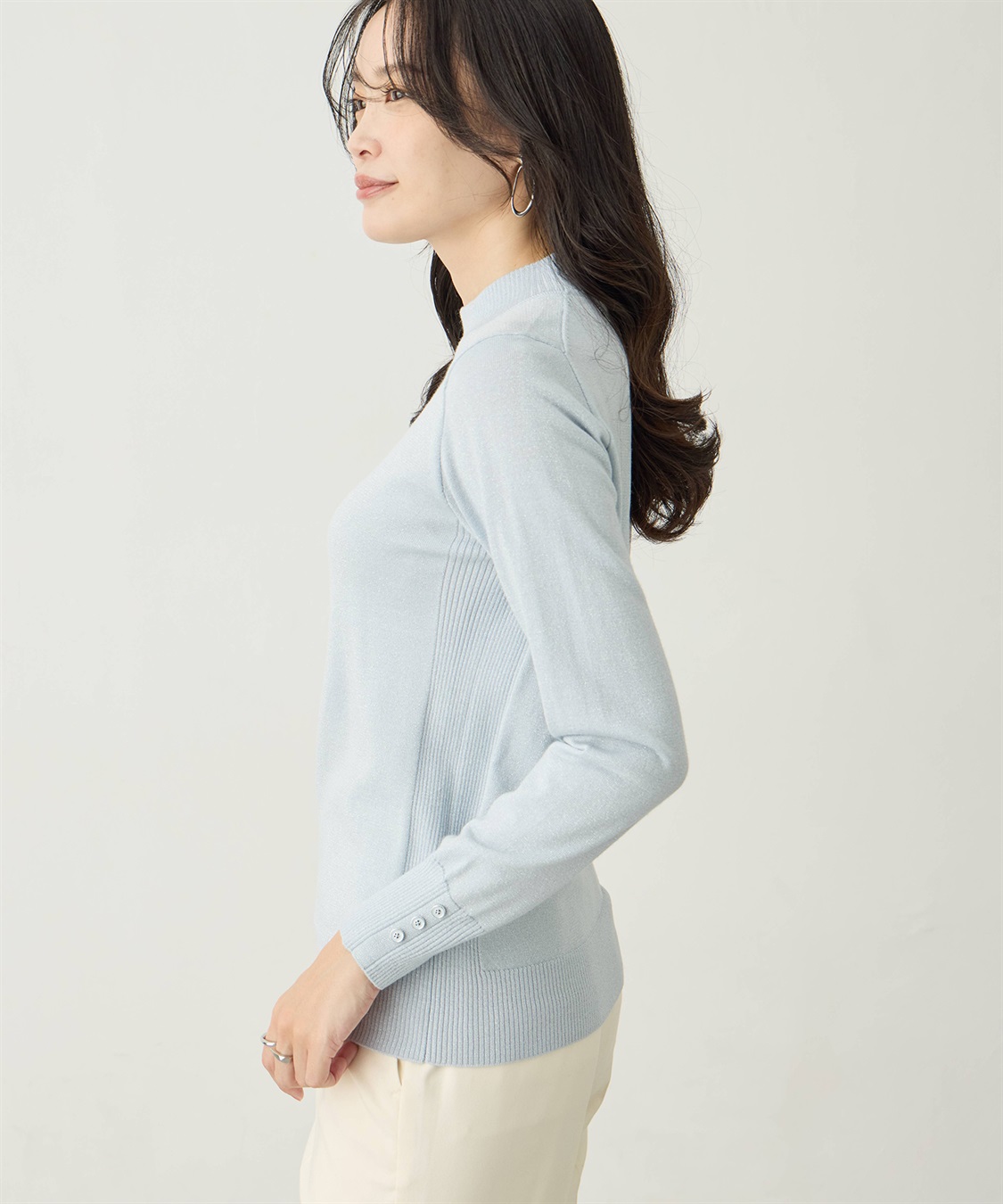 リブニット スクエアネックリブニットプルオーバー(ニットプルオーバー)｜TOPS