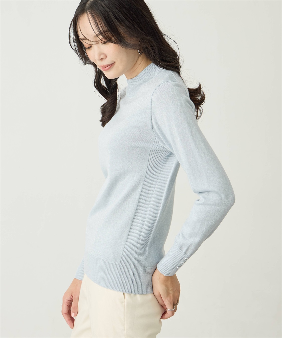 A/C DESIGN BY ALPHA CUBIC ラメリブハイネックニットプルオーバー【ハンドウォッシャブル】_sub_3