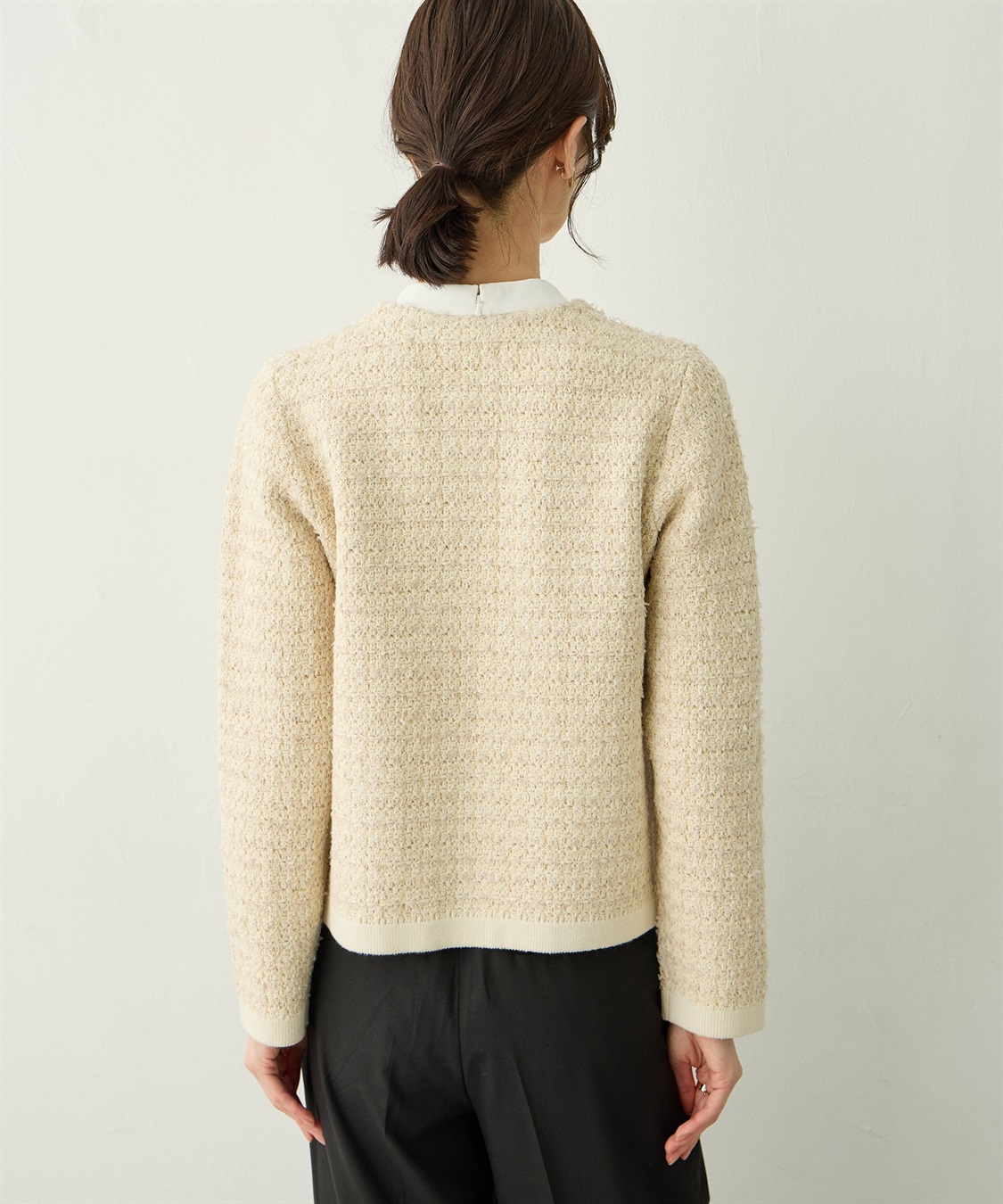 A/C DESIGN BY ALPHA CUBIC ツイードニットカーディガン_sub_4