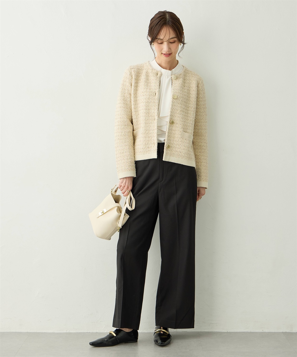 A/C DESIGN BY ALPHA CUBIC ツイードニットカーディガン_sub_8