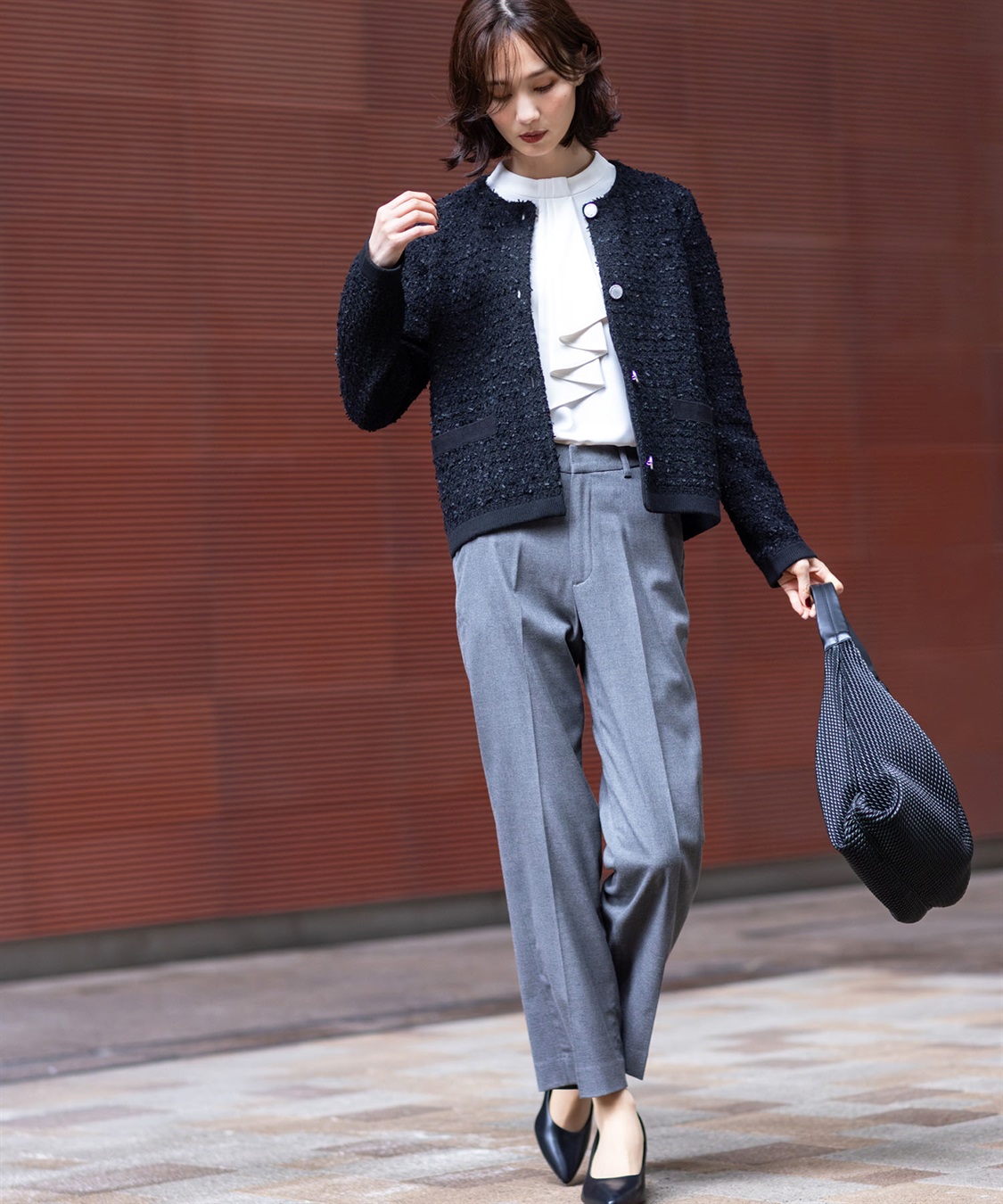 A/C DESIGN BY ALPHA CUBIC ツイードニットカーディガン_sub_10