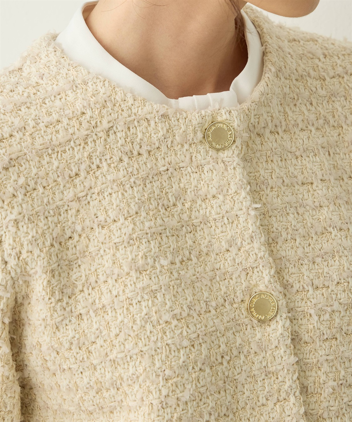 A/C DESIGN BY ALPHA CUBIC ツイードニットカーディガン_sub_13