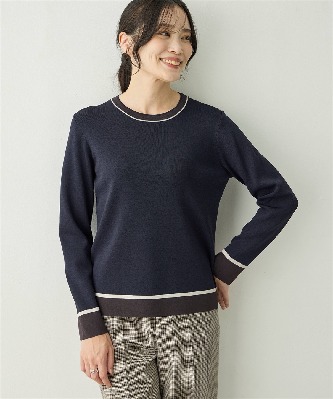 A/C DESIGN BY ALPHA CUBIC 配色ニットプルオーバー_sub_4