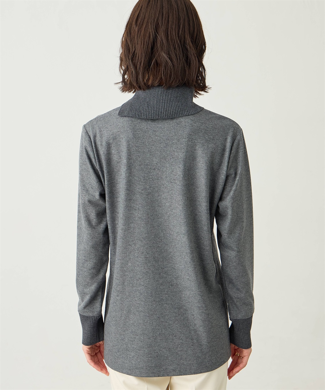 A/C DESIGN BY ALPHA CUBIC リブ切り替えハイネックニットプルオーバー_sub_2
