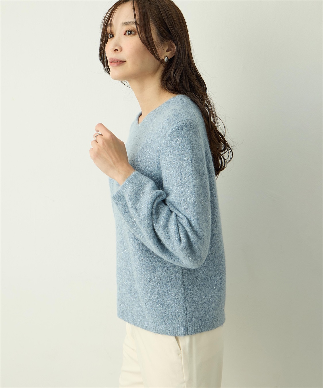 A/C DESIGN BY ALPHA CUBIC スパンコールニットプルオーバー_sub_4