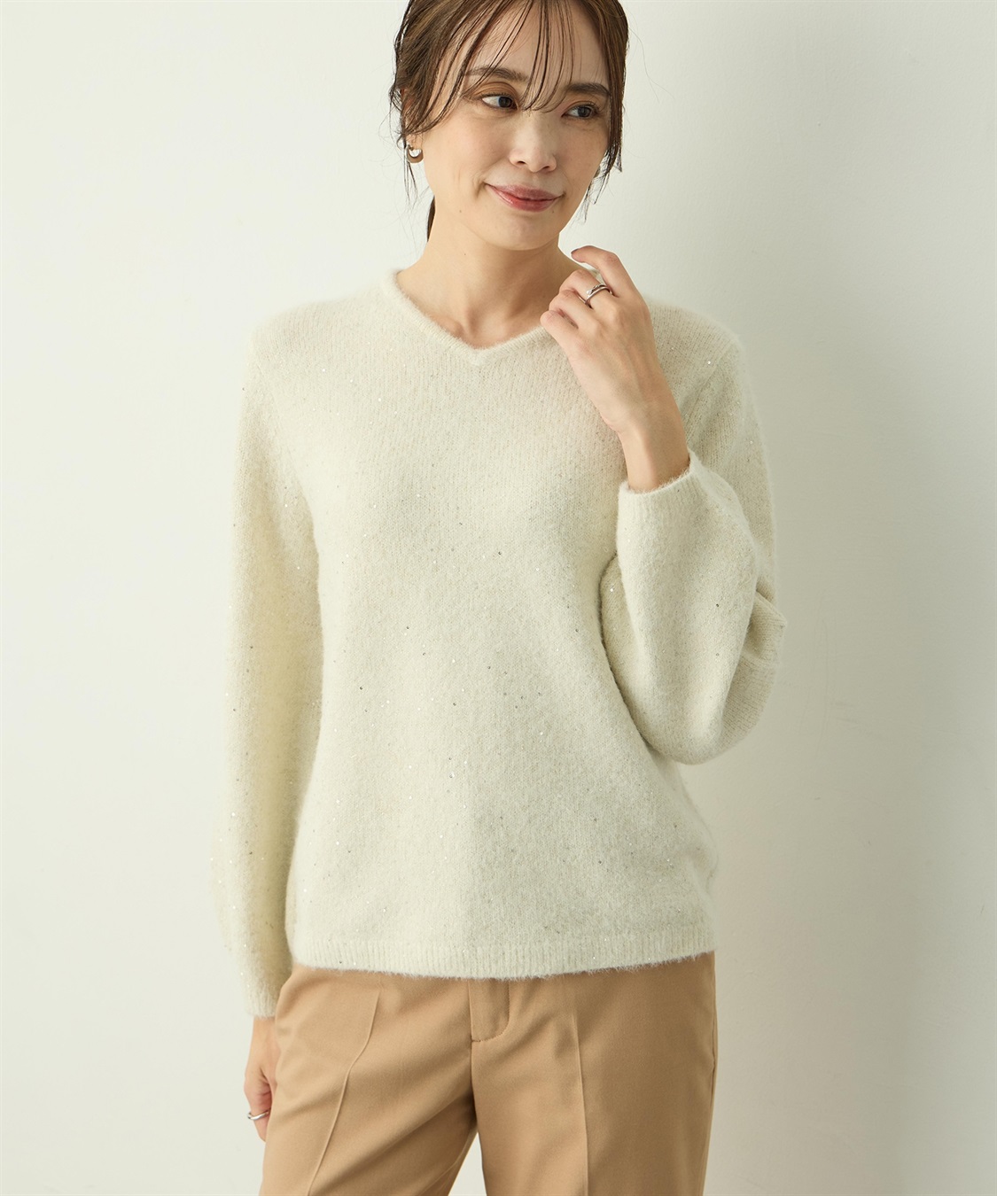 A/C DESIGN BY ALPHA CUBIC スパンコールニットプルオーバー_sub_5