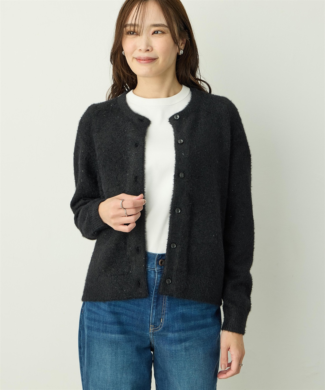 A/C DESIGN BY ALPHA CUBIC スパンコールニットカーディガン_sub_3