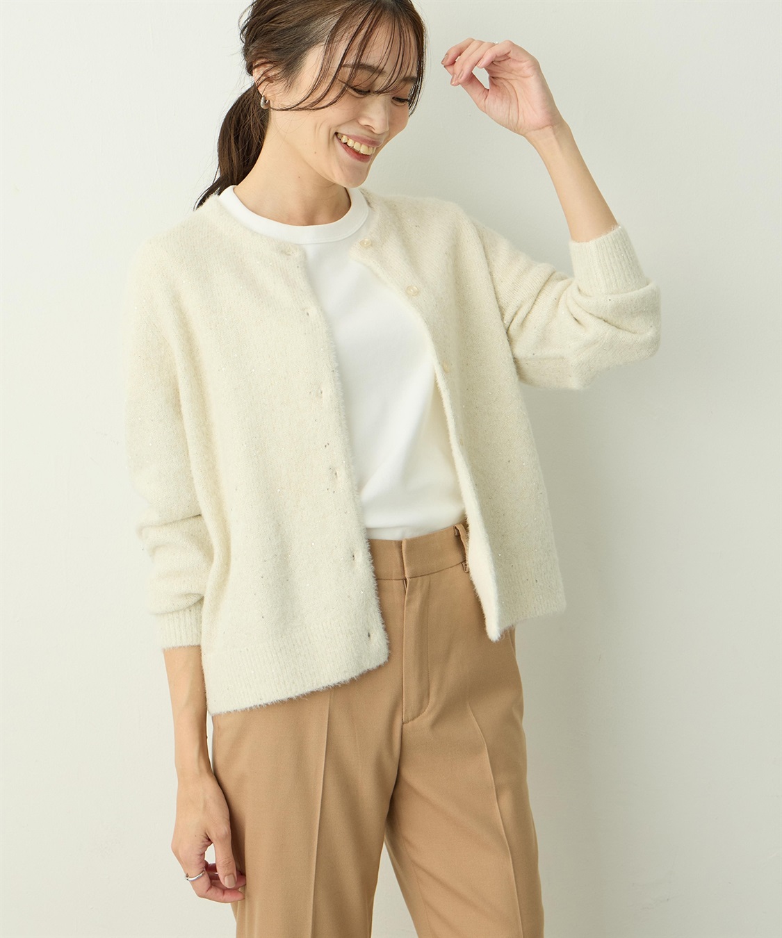 A/C DESIGN BY ALPHA CUBIC スパンコールニットカーディガン_sub_4