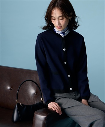 A/C DESIGN BY ALPHA CUBIC バイカラーニットカーディガン【ハンドウォッシャブル】_subthumb_5