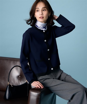 A/C DESIGN BY ALPHA CUBIC バイカラーニットカーディガン【ハンドウォッシャブル】_subthumb_6