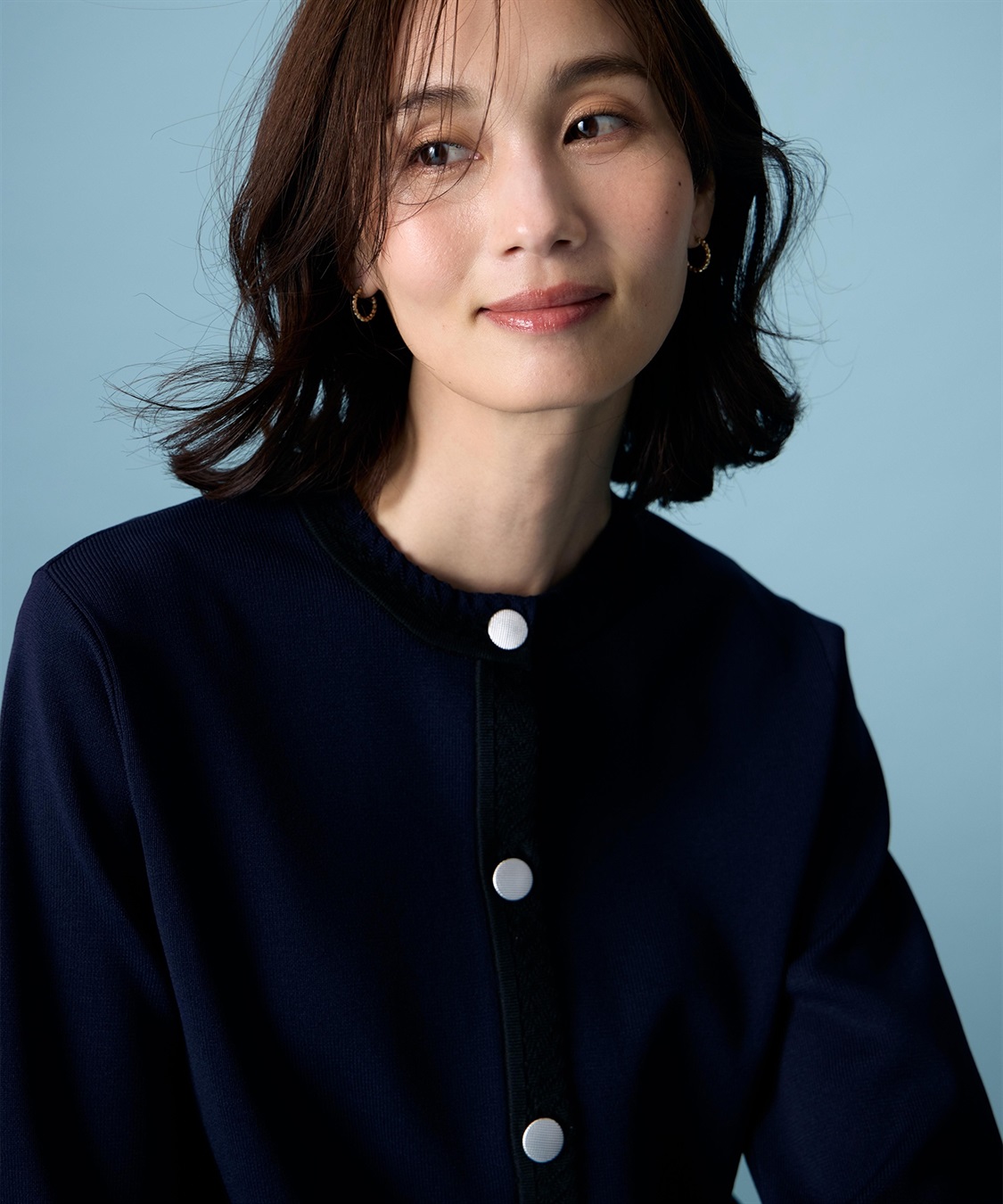 A/C DESIGN BY ALPHA CUBIC バイカラーニットカーディガン【ハンドウォッシャブル】_sub_16