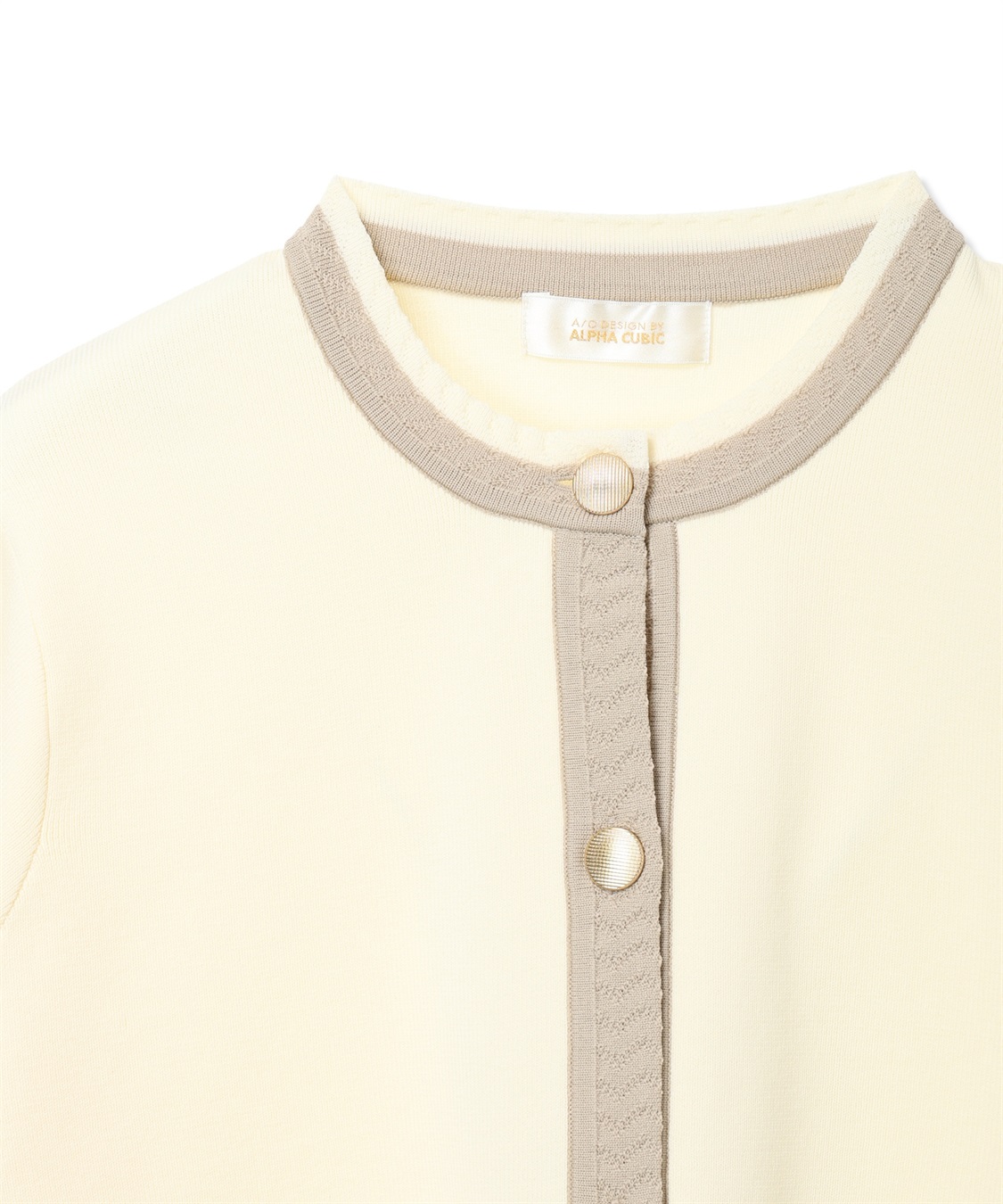 A/C DESIGN BY ALPHA CUBIC バイカラーニットカーディガン【ハンドウォッシャブル】_sub_20